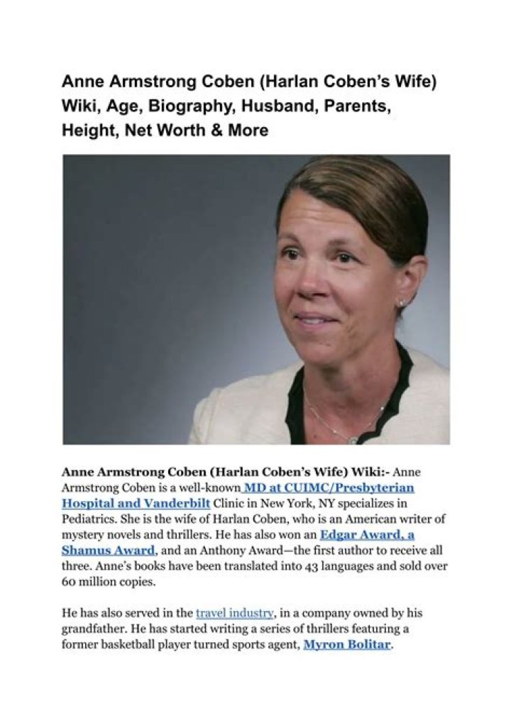 Harlan Coben Biography, Age, Height, Wife, Net Worth, Family